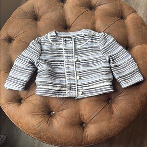 Janie and Jack Striped Kids Jacket - Blue and White